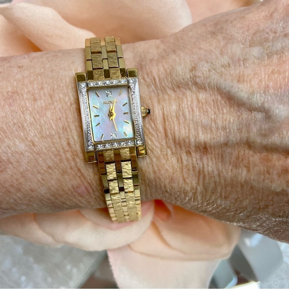 Elgin Crystal Accented Bezel and Mother of Pearl Dial Dress Watch - Picture 8 of 16